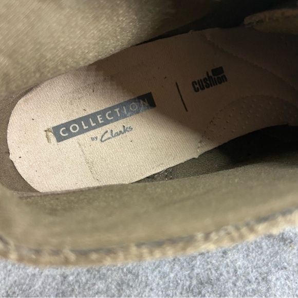 Clarks Lace Up Khaki Green Suede Wedge Booties Women’s Size 6 - Picture 8 of 10